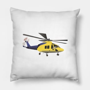 Yellow and Blue Modern Helicopter Pillow