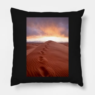 Sahara desert near Merzouga, Morocco at sunset Pillow