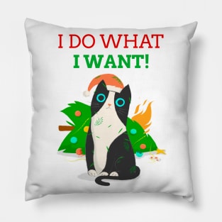 Funny Cat I Do What I Want Sarcastic Cat Lover Gift Pillow