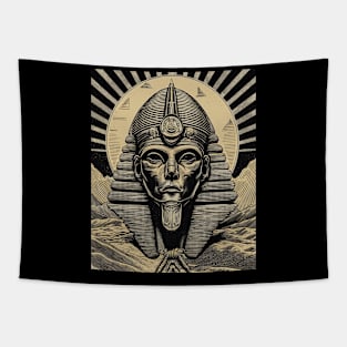 Ancient Egyptian Pharaoh God Vintage Illustration Tapestry