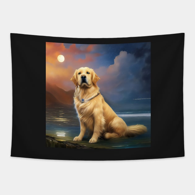 Cute Golden Retriever Tapestry by Shadowbyte91