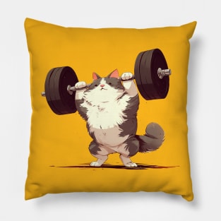 cat lifting weight Pillow