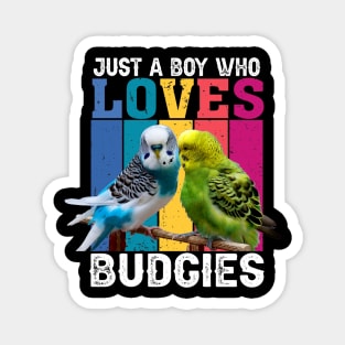 Rainbow Wings: Just A Boy Who Loves Budgies Graphic Tee Magnet