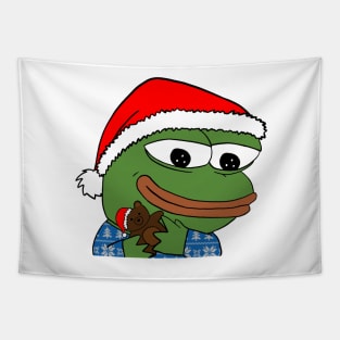 christmas teddy bear pepe Tapestry