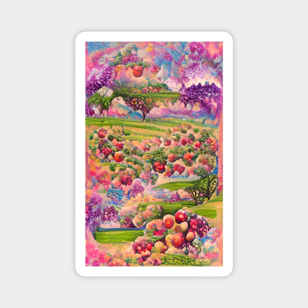 Psychedelic orchard Magnet by Gaspar Avila