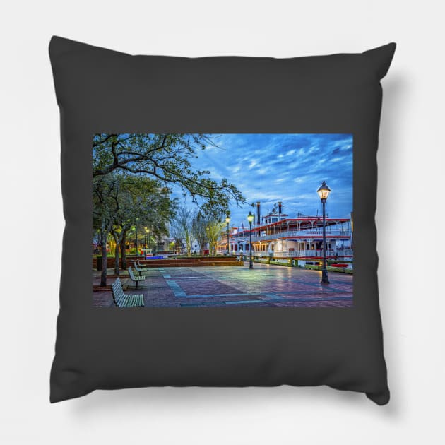 River Street Savannah Georgia Pillow by Gestalt Imagery