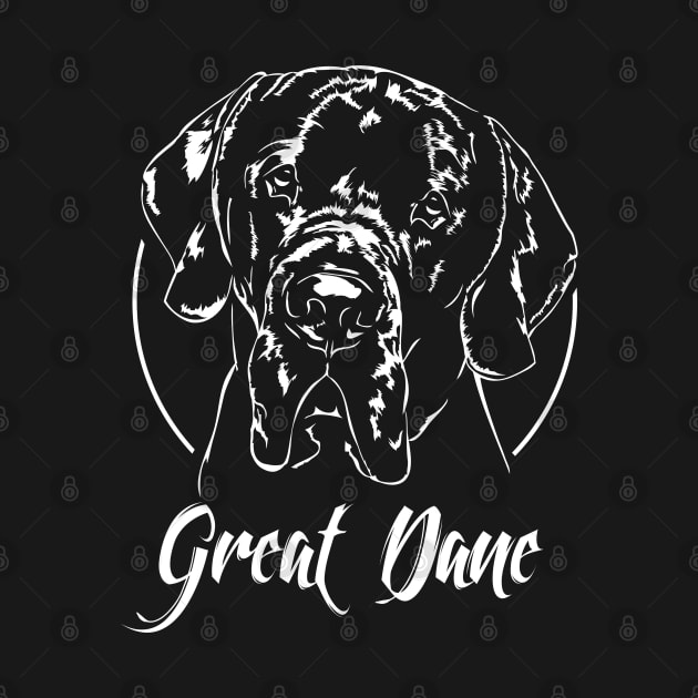 Funny Proud Great Dane dog portrait by wilsigns