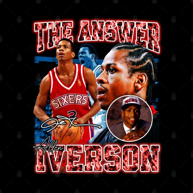 Allen Iverson The Answer Basketball Signature Vintage Retro 80s 90s Bootleg Rap Style by CarDE