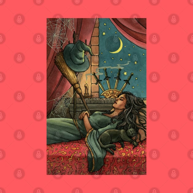 Everyday Witch Tarot - Four of Swords by Elisabeth Alba