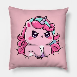 angry unicorn Pillow