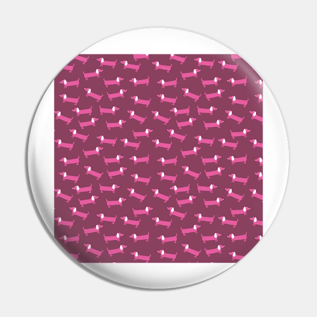 Pink dachshunds pattern Pin by bigmomentsdesign