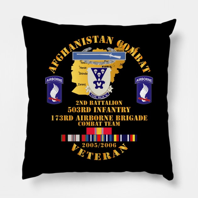 Afghanistan Vet w 2nd Bn 503rd Inf - 173rd Airborne Bde - OEF - 2005 Pillow by twix123844