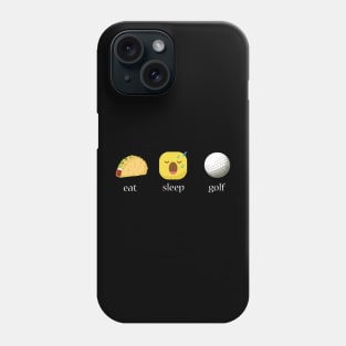 Eat sleep golf repeat emoji emoticons graphic Phone Case