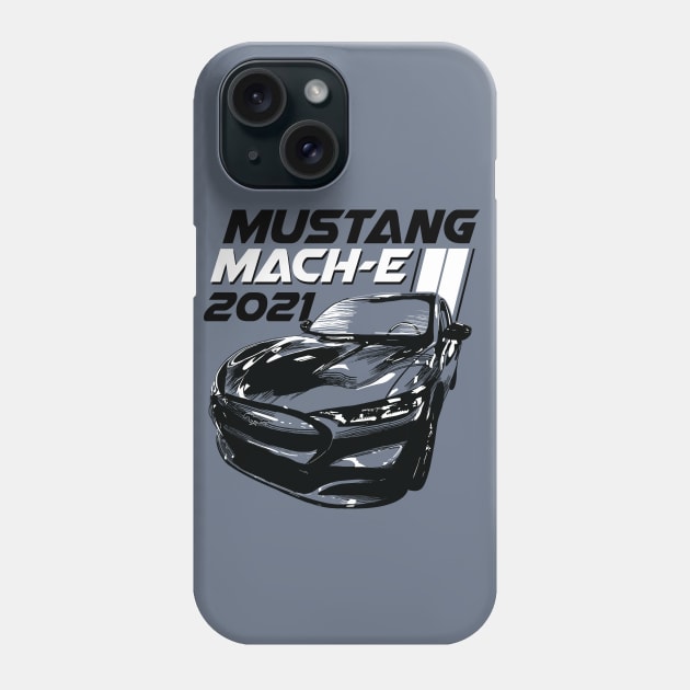 Racing Stripes Ford Mustang Mach-E Phone Case by zealology