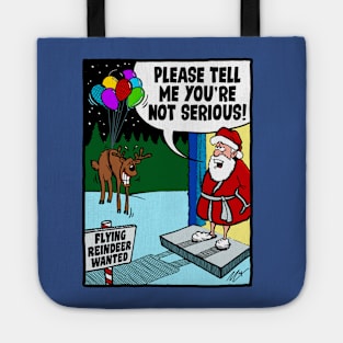 Flying Reindeer Wanted Tote