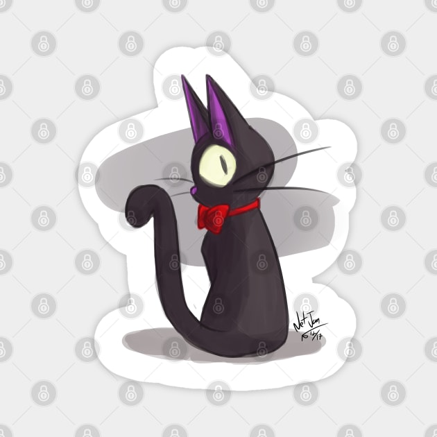 Black Cat Cute Magnet by NetJan