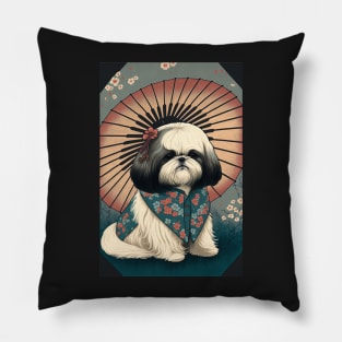 Super Cute Shih Tzu Portrait - Japanese style Pillow