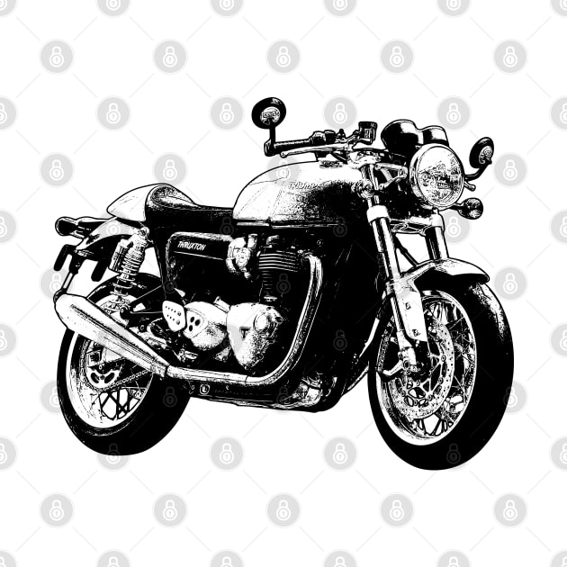 Thruxton 1200 Bike Sketch Art by KAM Std