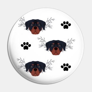 Rottweiler Dog Breed Face Pattern Pin