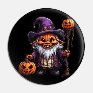 Crochet Spooky Scary Witchy Garden Halloween Gnome Pumpkin Decoration Pin