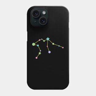 Aquarius Zodiac Constellation in Rainbow Pastels - Black Phone Case