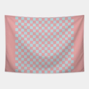 Wonky Checkerboard, Pink and Blue Tapestry