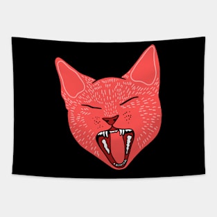 Cute Cat Yawning - Aesthetic Tumblr Meow Kitty Tapestry