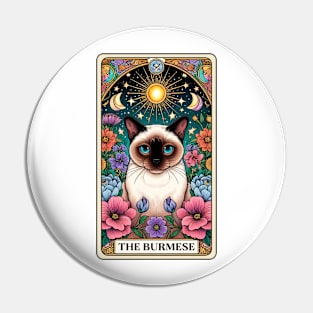 Burmese Cat Tarot Card Pin