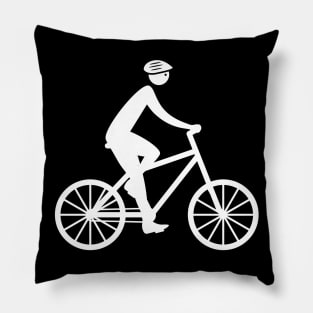 Cyclist on walk. Pillow