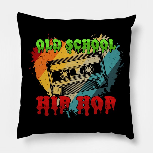 Old School Hip Hop Retro Vintage Style Pillow by Pop Cult Store