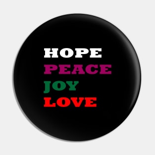 HOPE PEACE JOY LOVE Pin