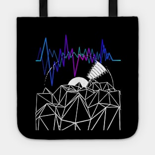 Geometric Vinyl Music Record Sound Wave Graphic Tote