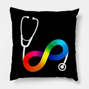 Stethoscope Autism Acceptance Infinity Symbol Pillow