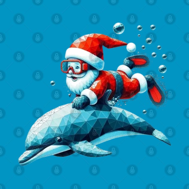 Baby Santa with Dolphin ii by fadinstitute