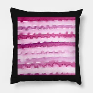 Abstract Watercolor Stripes in pink Pillow