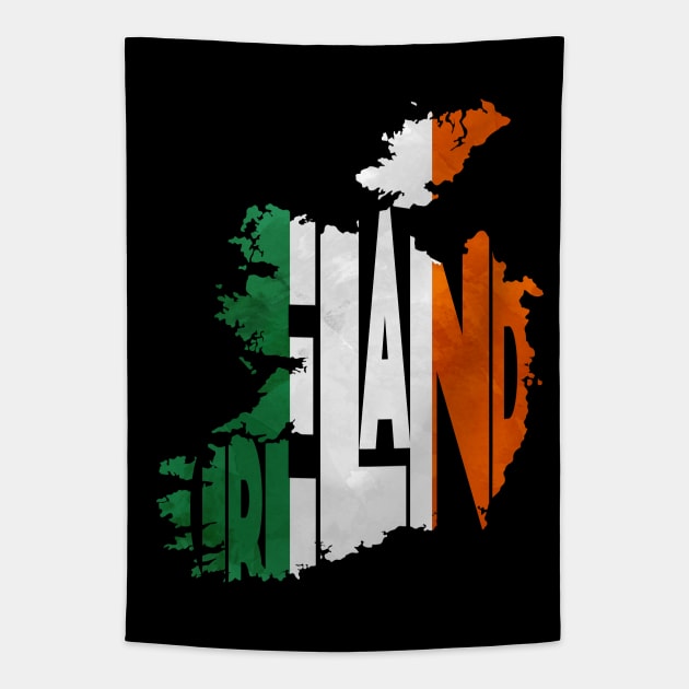 Ireland Typo Map Tapestry by inspirowl