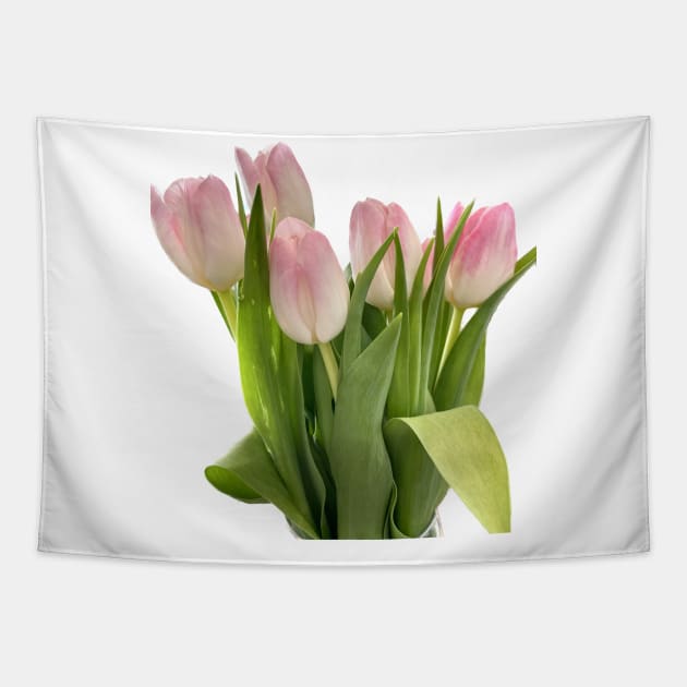 Pale pink tulips Tapestry by RobinWings