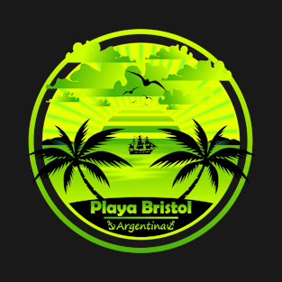 Playa Bristol Beach Argentina, Palm Trees Sunset Summer T-Shirt