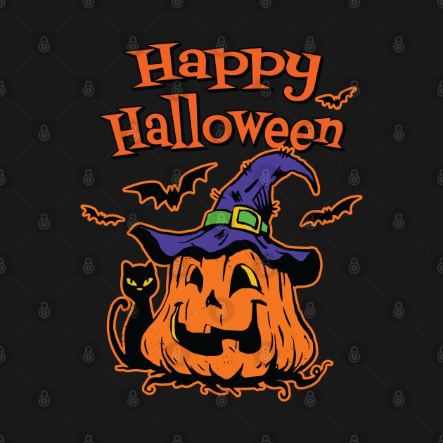 Funny Jack-O-Lantern & Pumpkin Halloween Graphic for Kids by Graphic Duster