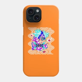 quetzalcoatl dragon in mexican tribal aztec art ecopop pattern beast orange Phone Case