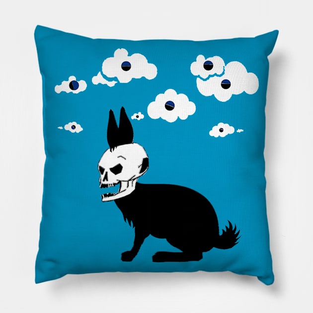 `Rabid Rabbit Pillow by Dead but Adorable by Nonsense and Relish
