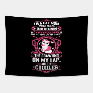 Funny Cat Mom Gift Tapestry