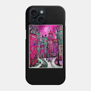 Abstract Town Whimsical Colorful Digital Print Phone Case