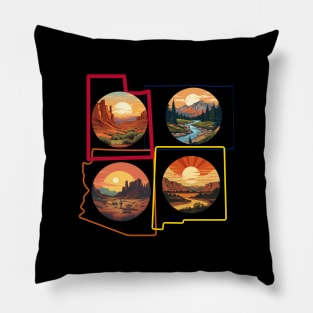 Four Corners, Arizona, Colorado, New Mexico and Utah, traveler Pillow