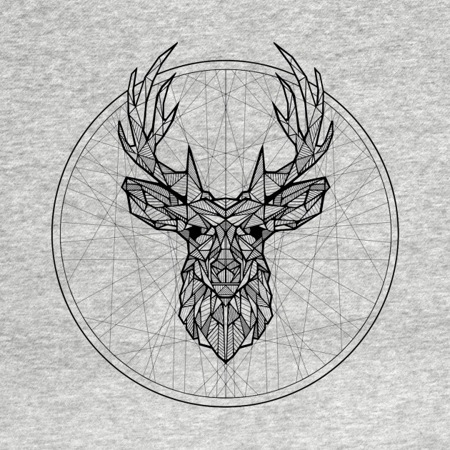 Disover Geometric Stag - Deer - T-Shirt