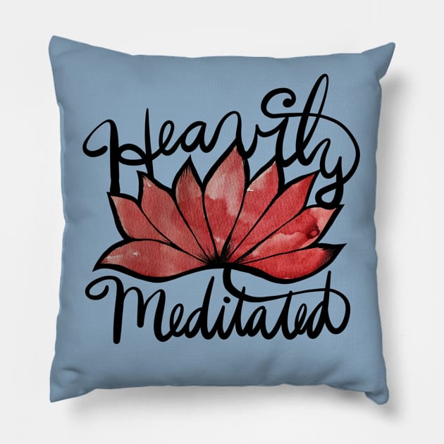 Heavily Meditated Zen Lotus Pillow by bubbsnugg