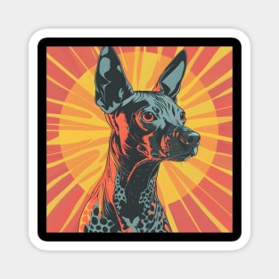 Retro Mexican Hairless: Pastel Pup Revival Magnet