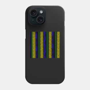 Stripes in Varied Textures Yellow Blue Green Black Phone Case