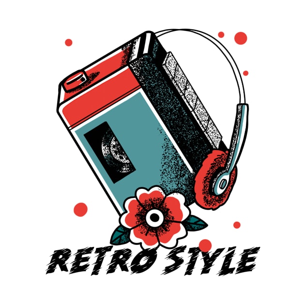 Retro Style 80's Walkman Artwork by New East 