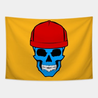 skull blue Tapestry